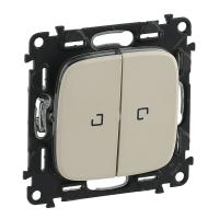 Legrand Valena ALLURE DIY Сл.кость Переключатель 2-клавишный с подсветкой 10А 250В
