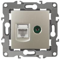 ЭРА 12-3110-04 Шампань Розетка комбинированная RJ45+TV, IP20, 12