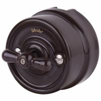 Переключатель/выключатель одноклавишный коричневый ретро W5612014