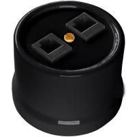 BIRONI Лизетта Пластик Черный Розетка 2-ая RJ45