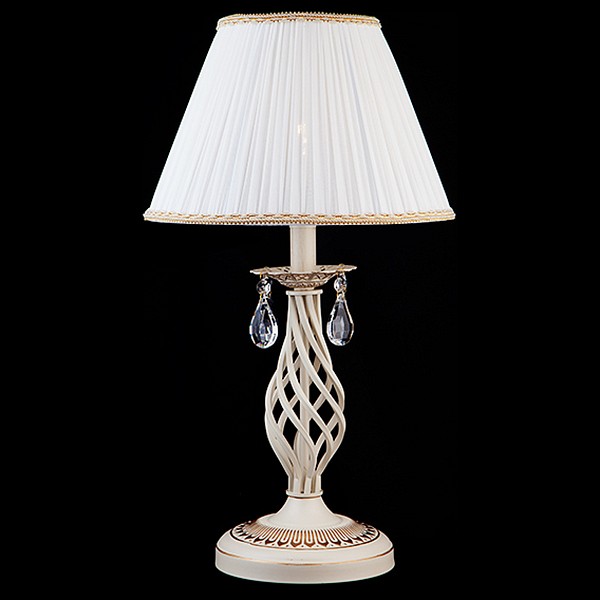 Классическая настольная лампа 10054/1 белый с золотом Eurosvet Amelia