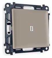 Комплект механизма 1-клавишного проходного выключателя с подсветкой 5600K ALFA MA362035 Серо-бежевый матовый QUANT