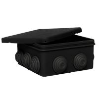 EKF Коробка распределительная КМР-030-014 с крышкой (100х100х50), 10 мембр. вводов чёрная IP55