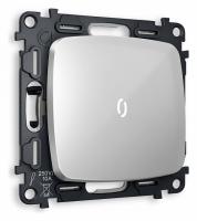 Комплект механизма 1-клавишного проходного выключателя с подсветкой 3200K OMEGA MO402035 Серебро глянец QUANT