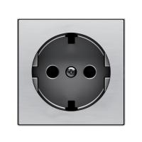 ABB SKY Нержавеющая сталь Накладка для розетки SCHUKO с плоской поверхностью
