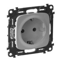 Legrand Valena ALLURE DIY Алюм Розетка 1-ая с/з, винт.зажим