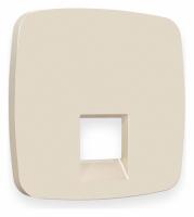 Лицевая панель OMEGA (Бежевый матовый) для компьютерной/телефонной розетки RJ-45/RJ-11 QUANT OP3320
