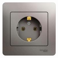 SE Glossa Платина Розетка с/з (в сборе)