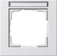 Gira E2 Белый матовый Рамка 1-ая с полем для надписи