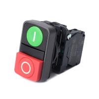 Systeme Electric Кнопка двойн SB5 в сборе модуль 22мм зел "I"+красн выступ "O" пластик 1НО+1НЗ