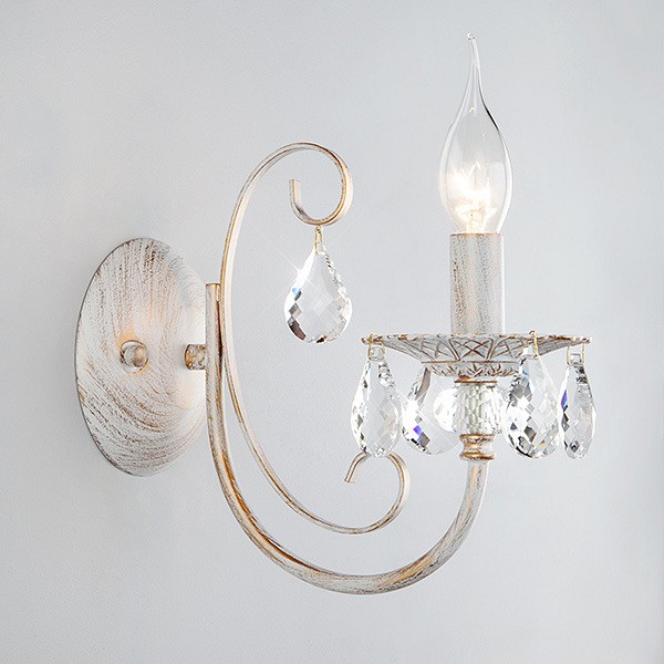 Бра с хрусталем 3305/1 белый с золотом Eurosvet Alda