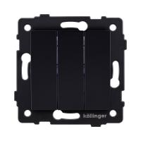 Выключатель 3-клавишный 10А/250В, черный Kollinger REA-S-012BK для Aspekt, Eleganz, Reflex
