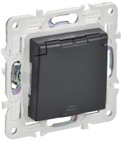 IEK SKANDY Титан Розетка с/з с защитными шторками и крышкой 16А IP44 SK-R11T