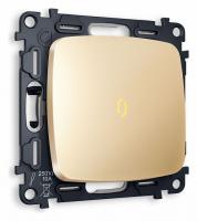 Комплект механизма 1-клавишного проходного выключателя с подсветкой 3200K OMEGA MO602030 Шампань QUANT