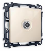 Комплект механизма TV розетки оконечной ALFA MA313010 Бежевый глянец 50-870 MHz 1dB QUANT