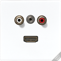 JUNG LS 990 Бежевая Розетка HDMI 2xCinch Audio (RCA) / Stereo Jack (TRS 3.5 mm) / HDMI