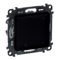 Legrand Valena LIFE. Светорегулятор кнопочный универсальный 400Вт без нейтрали. С лицевой панелью. Антрацит.