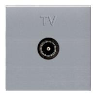 ABB NIE Zenit Серебро Мех ТВ розетки, простой, 2-модульный