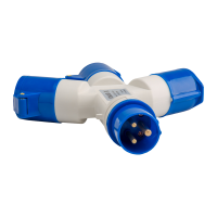 КЭАЗ Адаптер силовой трехлучевой 1013-16А-6h-220AC-2P+PE-IP44