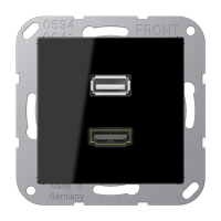 JUNG Мультимедиа разъём, чёрный