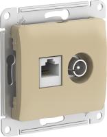 SE Glossa Титан Розетка двойная TV + компьютерная RJ45, кат. 5Е