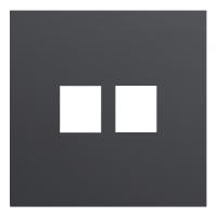 Лицевая панель для двойной информационной розетки, черный сатин (35442 MB)