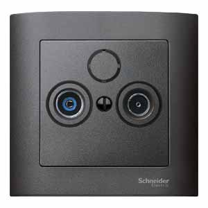 SE Merten SM Антрацит Накладка розетки TV-FM/TV-FM-SAT