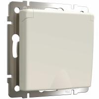 Розетка с заземлением и шторками c крышкой IP44 айвори матовый W1171262