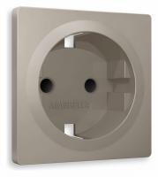 Лицевая панель ALFA (Серо-бежевый матовый) для электрической розетки с/з со шторками QUANT AP3670