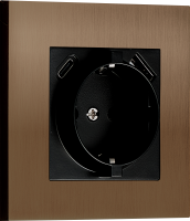 Donel Розетка Schuko с зарядным устройством USB A+C, с защитными шторками, бронза, серия N96, DT155BB