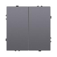 Выключатель 2-клавишный проходной 10А/250В, серый Kollinger Eclipse EC-005GY