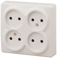 ЭРА 11-2210-02 Эксперт Сл.кость Розетка 4-ая б/з со шт ОУ