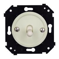 BIRONI Шедель Бриз Слоновая кость матовый Выключатель 1-кл проходной (тумблерный, скрытый монтаж)