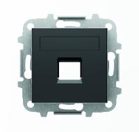 ABB SKY Чёрный бархат Накладка для 1-го суппорта/разъёма типа 2017... или 2018..., со шторками и полем для надписи
