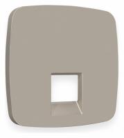 Лицевая панель OMEGA (Серо-бежевый матовый) для компьютерной/телефонной розетки RJ-45/RJ-11 QUANT OP3720