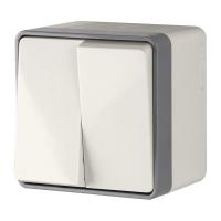 Выключатель двухклавишный влагозащищенный Gallant слоновая кость WL15-03-02