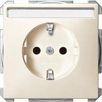 SE Merten SD QuickFlex Беж Механизм розетки (с накладкой) с/з с защитными шторками, с полем для надписи