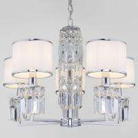 Подвесная люстра с абажурами 10099/5 хром Eurosvet Zaffiro