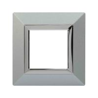 DKC Avanti Светло-Серебристый Металл Рамка 2 модуля