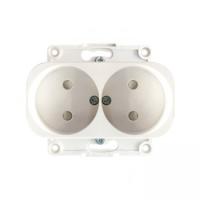 EKF PROxima Стокгольм Белый Розетка 2-ая б/з, со шторками, 10А