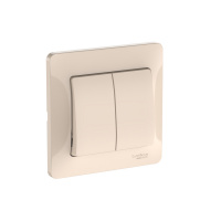 Systeme Electric Glossa Бежевый Выключатель 2-клавишный, сх.5, 10АХ, в сборе, быстрозажим. клем.
