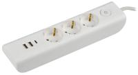 IEK MODERN Удлинитель У03В с/з 2м 3х1мм2 16А/250В USBх3 бел.
