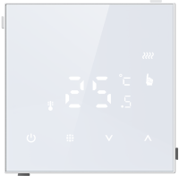 Donel Термостат электронный с датчиком пола, непрограммир. 16 A, 70*70 мм., белое стекло, серия DTEF