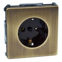 SE Merten SD Античная латунь Розетка 16А с з/к б/шт