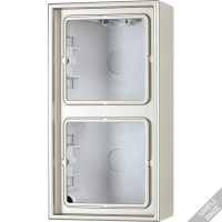 JUNG LS 990 Алюминий Коробка 2-ая для накладного монтажа с встроенной рамкой и основанием