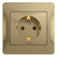 SE Glossa Титан Розетка с/з (в сборе с рамкой)