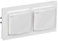 IEK BRITE Роз. с кр. 16А IP44 РСбш10-3-44-БрБ бел. в сб 2шт