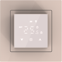 Donel Термостат с датчиком пола, программируемый с Wi-Fi , 16 A, 45*45 мм. стекло кашемир, серия DTE