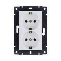 Розетка штепсельная SCHUKO двойная 16A/250 В, белый матовый Kollinger REA-032WM для Aspekt, Eleganz, Reflex