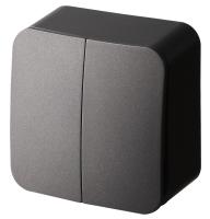 Jasmart FS Антрацит Выключатель 2-кл, накладного монтажа, 10AX 250V~